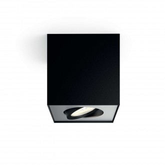 PHILIPS 50491/30/P0 | Box Philips mennyezeti WarmGlow lámpa négyszögletes szabályozható fényerő, elforgatható fényforrás 1x LED 500lm 2200 <-> 6500K fekete, szürke