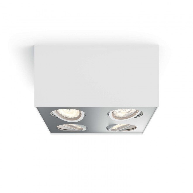 PHILIPS 50494/31/P0 | Box Philips mennyezeti WarmGlow lámpa négyszögletes szabályozható fényerő, elforgatható fényforrás 4x LED 2000lm 2200 <-> 6500K fehér, szürke