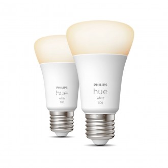 PHILIPS 8719514289192 | E27 9,5W -> 75W Philips normál A60 LED fényforrás hue okos világítás 1100lm 2700K szabályozható fényerő, Bluetooth, 2 darabos szett CRI>80