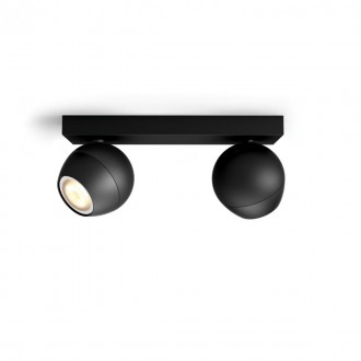 PHILIPS 8719514339088 | PHILIPS-hue-Buckram Philips spot hue DIM hordozható kapcsoló + hue okos világítás kerek távirányító szabályozható fényerő, állítható színhőmérséklet, Bluetooth 2x GU10 700lm 2200 <-> 6500K fekete
