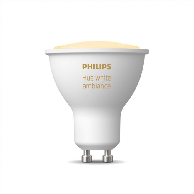 PHILIPS 8719514339903 | GU10 4,3W -> 50W Philips spot LED fényforrás hue okos világítás 350lm 2200 <-> 6500K szabályozható fényerő, állítható színhőmérséklet, Bluetooth CRI>80