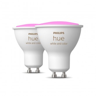PHILIPS 8719514340084 | GU10 4,3W -> 50W Philips spot LED fényforrás hue okos világítás 350lm 2200 <-> 6500K szabályozható fényerő, színváltós, állítható színhőmérséklet, Bluetooth, 2 darabos szett CRI>80