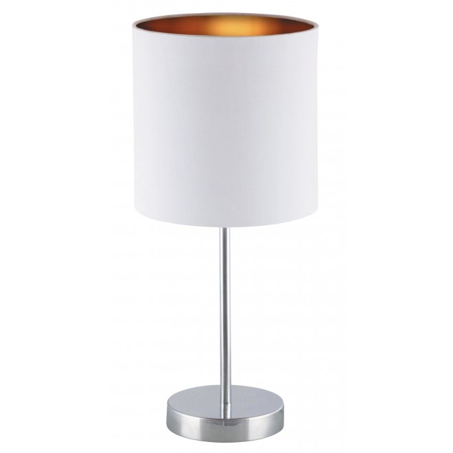 RABALUX 2528 | Monica Rabalux asztali lámpa 43cm vezeték kapcsoló 1x E27 króm, fehér, arany