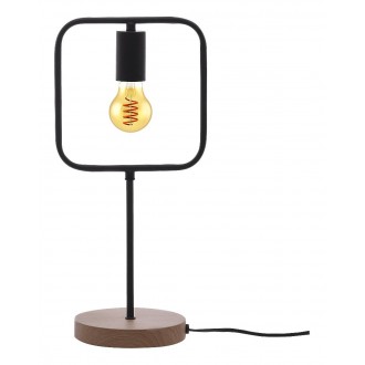 RABALUX 3219 | Rufin_RA Rabalux asztali lámpa 43cm vezeték kapcsoló vezetékkel, villásdugóval elátott 1x E27 bükk, fekete