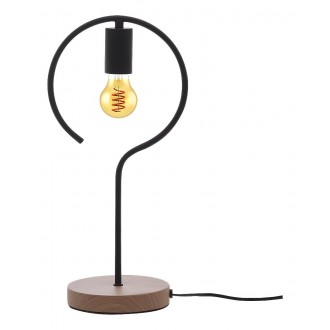 RABALUX 3220 | Rufin_RA Rabalux asztali lámpa 42cm vezeték kapcsoló vezetékkel, villásdugóval elátott 1x E27 bükk, fekete