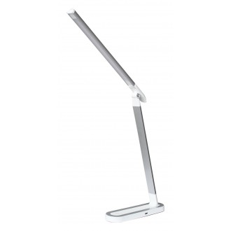 RABALUX 3349 | Misha-RA Rabalux asztali lámpa 40cm fényerőszabályzós érintőkapcsoló szabályozható fényerő, telefon töltő, mobil töltő, USB csatlakozó, elforgatható alkatrészek 1x LED 400lm 4000K ezüst, fehér