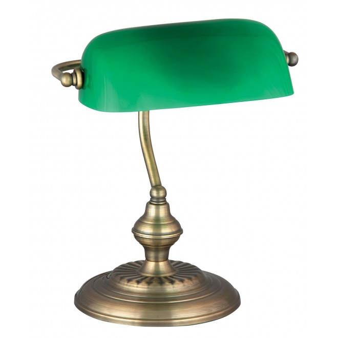 RABALUX 4038 | Bank Rabalux asztali lámpa 33cm vezeték kapcsoló 1x E27 bronz, zöld