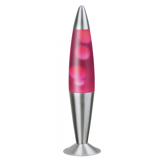 RABALUX 4108 | Lollipop2 Rabalux dekor lávalámpa vezeték kapcsoló 1x E14 átlátszó, pink, ezüst