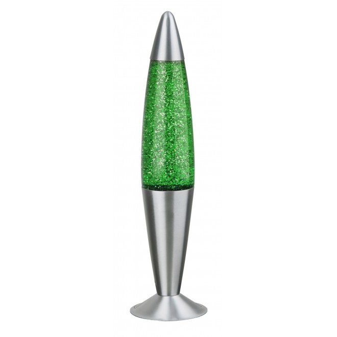RABALUX 4113 | Glitter Rabalux dekor lávalámpa vezeték kapcsoló 1x E14 zöld, ezüst