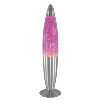 RABALUX 4117 | Glitter-mini Rabalux dekor lávalámpa vezeték kapcsoló 1x E14 pink, ezüst