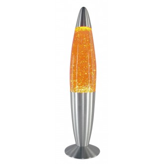 RABALUX 4118 | Glitter-mini Rabalux dekor lávalámpa vezeték kapcsoló 1x E14 narancs, ezüst