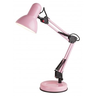 RABALUX 4179 | Samson Rabalux asztali lámpa 49cm vezeték kapcsoló elforgatható alkatrészek 1x E27 pink, fekete