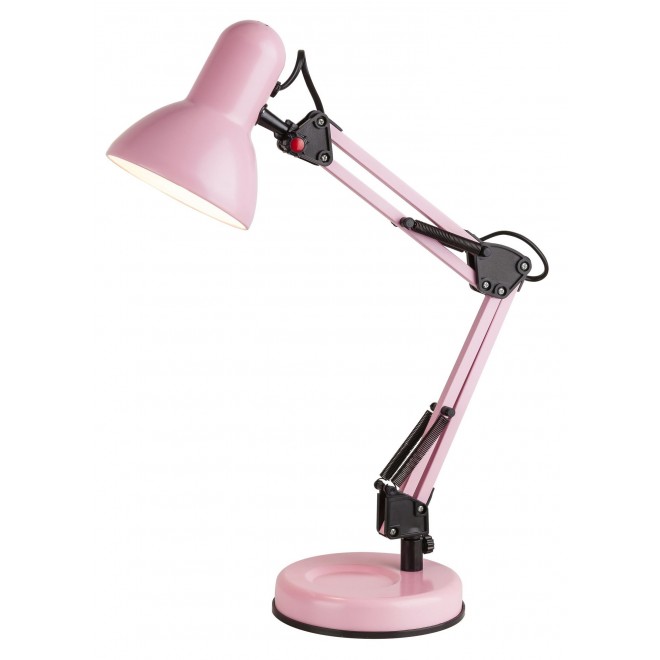 RABALUX 4179 | Samson Rabalux asztali lámpa 49cm vezeték kapcsoló elforgatható alkatrészek 1x E27 pink, fekete