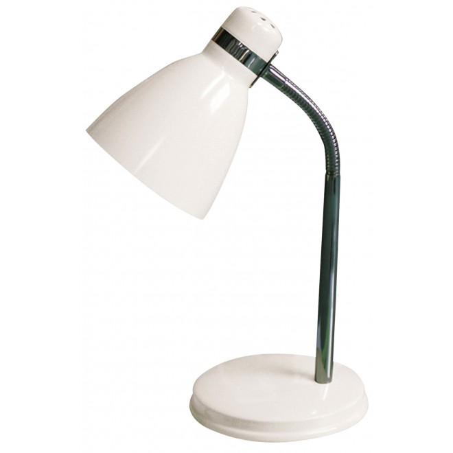 RABALUX 4205 | Patric Rabalux asztali lámpa 32cm vezeték kapcsoló flexibilis 1x E14 fehér, króm