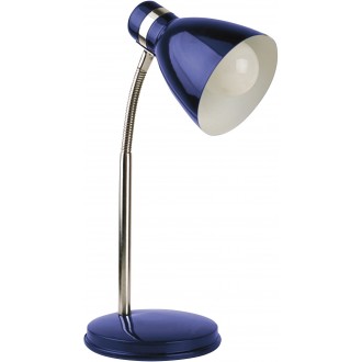 RABALUX 4207 | Patric Rabalux asztali lámpa 32cm vezeték kapcsoló flexibilis 1x E14 kék, króm