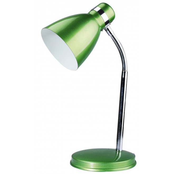RABALUX 4208 | Patric Rabalux asztali lámpa 32cm vezeték kapcsoló flexibilis 1x E14 zöld, króm