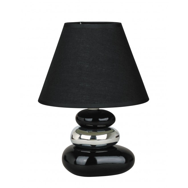 RABALUX 4950 | Salem Rabalux asztali lámpa 25cm vezeték kapcsoló 1x E14 fekete, ezüst