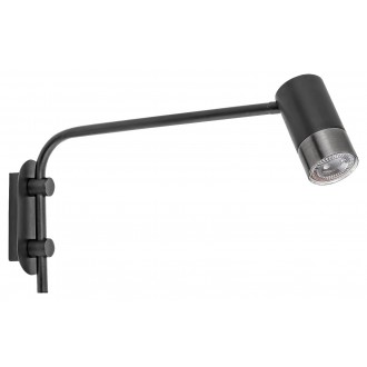 RABALUX 5072 | Zircon Rabalux spot lámpa vezeték kapcsoló elforgatható alkatrészek, vezetékkel, villásdugóval elátott 1x GU10 fekete, ezüst