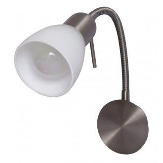 RABALUX 6300 | Soma2 Rabalux spot lámpa vezeték kapcsoló vezetékkel, villásdugóval elátott, flexibilis 1x E14 szatén króm, fehér