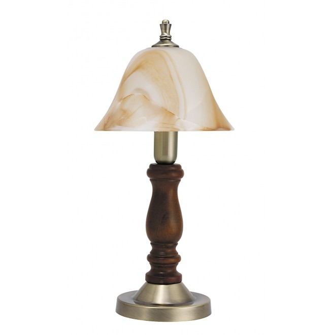 RABALUX 7092 | Rustic3 Rabalux asztali lámpa 37,5cm vezeték kapcsoló 1x E14 bronz, dió, barna alabástrom