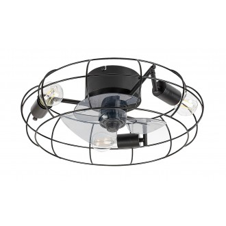RABALUX 71043 | Cadmus Rabalux ventilátoros lámpa mennyezeti kerek 3x E27 fekete