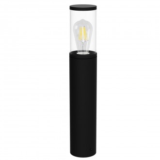 RABALUX 7503 | Wellington-RA Rabalux álló lámpa henger 80cm 1x E27 IP44 matt fekete, átlátszó