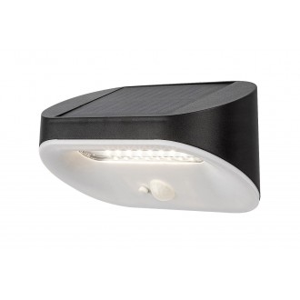 RABALUX 77006 | Brezno Rabalux fali lámpa mozgásérzékelő, fényérzékelő szenzor - alkonykapcsoló, kapcsoló napelemes/szolár 1x LED 145lm 4000K IP44 fekete, fehér