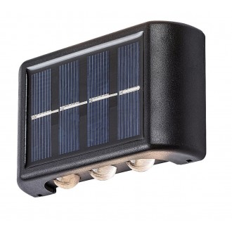 RABALUX 77024 | Kangton Rabalux fali lámpa fényérzékelő szenzor - alkonykapcsoló, kapcsoló napelemes/szolár 1x LED 8lm 3000K IP44 fekete
