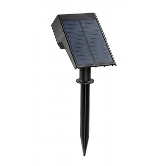 RABALUX 77088 | Nantes-RA Rabalux leszúrható lámpa fényérzékelő szenzor - alkonykapcsoló napelemes/szolár, elforgatható alkatrészek 1x LED 50lm 3000K IP64 fekete, átlátszó