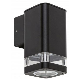 RABALUX 7955 | Sintra-RA Rabalux falikar lámpa téglatest 1x GU10 IP44 matt fekete, átlátszó