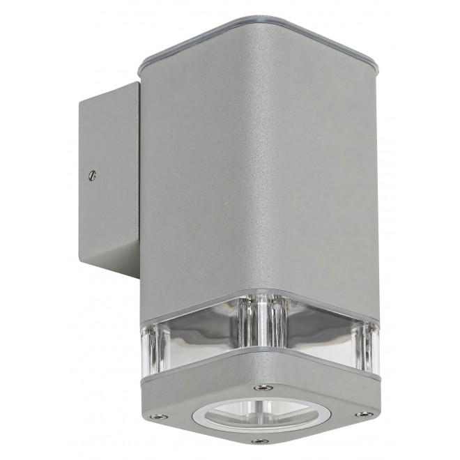 RABALUX 7957 | Sintra-RA Rabalux falikar lámpa téglatest 1x GU10 IP44 szürke, átlátszó