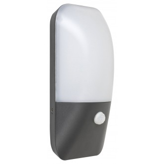 RABALUX 7997 | Ecuador Rabalux fali lámpa mozgásérzékelő UV álló műanyag 1x LED 800lm 4000K IP54 UV antracit szürke, fehér