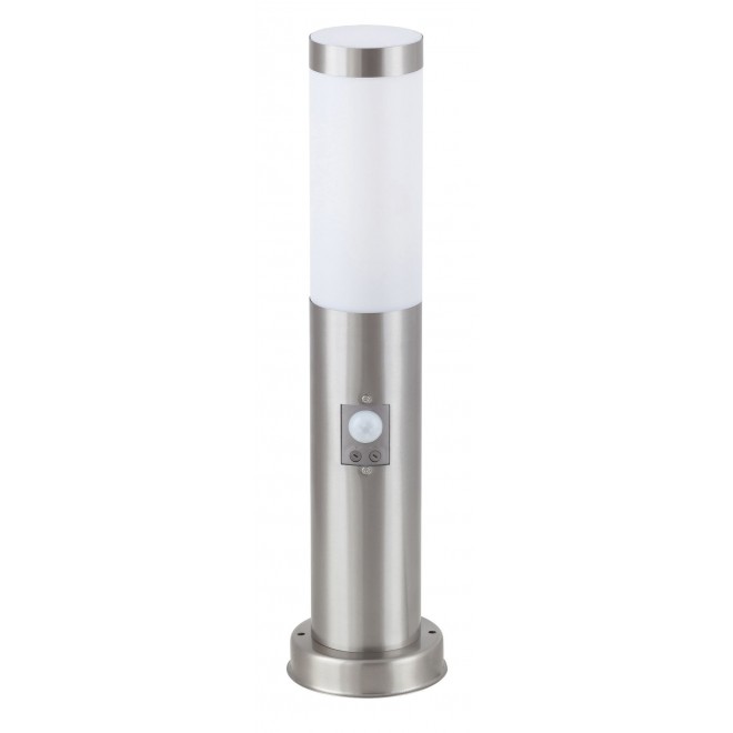 RABALUX 8267 | Inox Rabalux álló lámpa 45cm mozgásérzékelő UV álló műanyag 1x E27 IP44 UV nemesacél, rozsdamentes acél, fehér