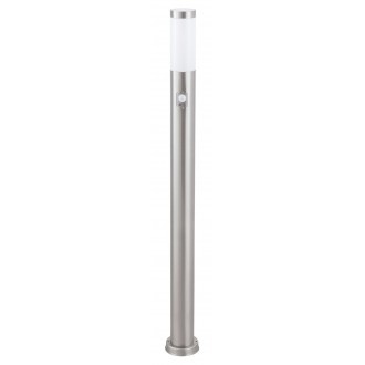 RABALUX 8268 | Inox Rabalux álló lámpa 110cm mozgásérzékelő UV álló műanyag 1x E27 IP44 UV nemesacél, rozsdamentes acél, fehér
