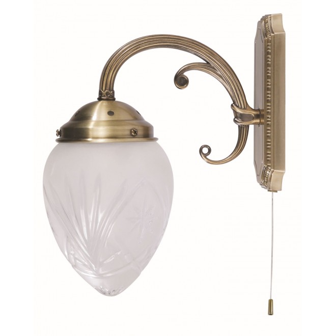 RABALUX 8631 | Annabella Rabalux falikar lámpa húzókapcsoló 1x E14 bronz, átlátszó