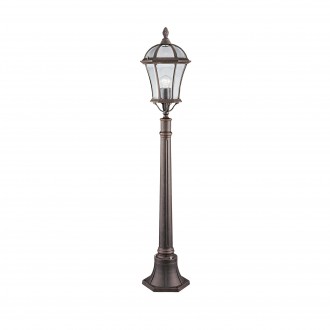 SEARCHLIGHT 1568 | CapriS Searchlight álló lámpa 130cm 1x E27 IP23 rozsdabarna, átlátszó