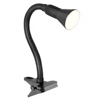 SEARCHLIGHT EU4122BK | Desk-Partners-Flex Searchlight asztali lámpa 30cm vezeték kapcsoló flexibilis 1x E14 fekete, fehér