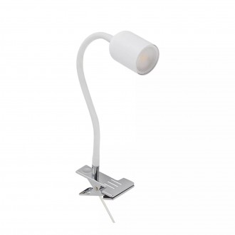 TK LIGHTING 4559 | Top-TK Tk Lighting csiptetős lámpa kapcsoló flexibilis 1x GU10 fehér, króm