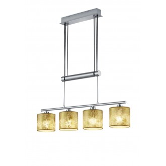 TRIO 305400479 | Garda-TR Trio függeszték lámpa ellensúlyos, állítható magasság 4x E14 matt nikkel, arany