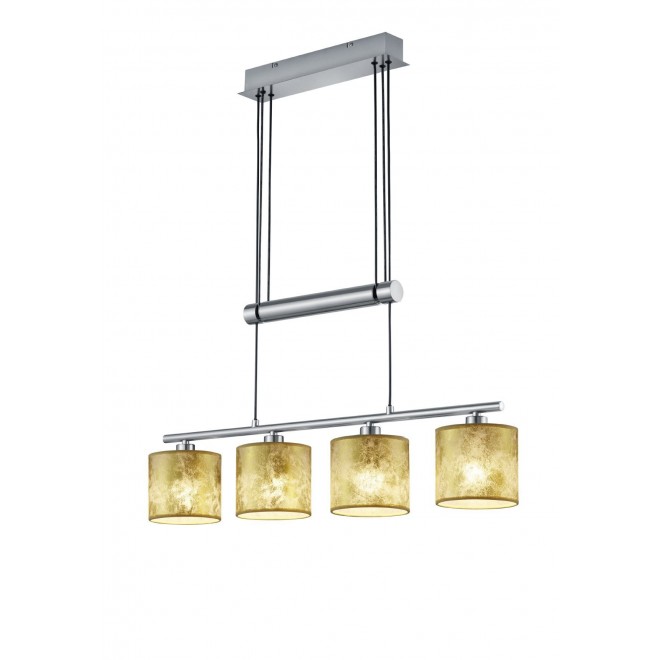 TRIO 305400479 | Garda-TR Trio függeszték lámpa ellensúlyos, állítható magasság 4x E14 matt nikkel, arany