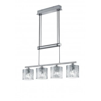 TRIO 305400489 | Garda-TR Trio függeszték lámpa ellensúlyos, állítható magasság 4x E14 matt nikkel, ezüst