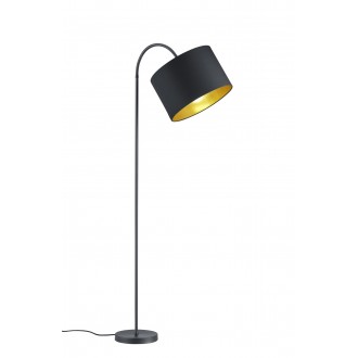 TRIO 408290179 | Hostel Trio álló lámpa 160cm vezeték kapcsoló flexibilis 1x E27 matt fekete, arany
