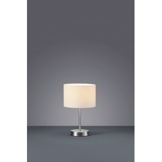 TRIO 501100101 | Hotel-TR Trio asztali lámpa 32cm vezeték kapcsoló 1x E14 matt nikkel, fehér