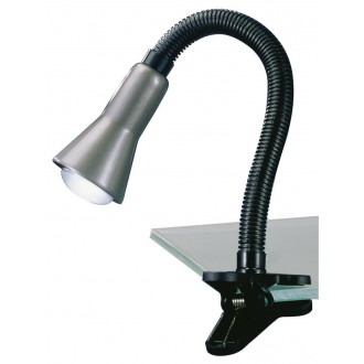 TRIO 5028010-47 | Flexo-TR Trio csiptetős lámpa vezeték kapcsoló flexibilis 1x E14 ezüst, fekete