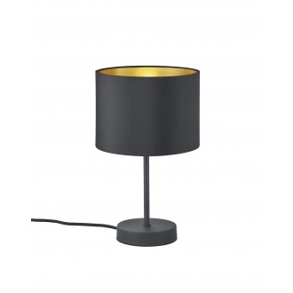 TRIO 508200179 | Hostel Trio asztali lámpa 33cm vezeték kapcsoló 1x E27 matt fekete, arany