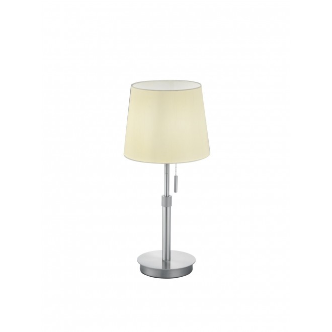 TRIO 509100107 | Lyon-TR Trio asztali lámpa 45cm húzókapcsoló állítható magasság 1x E27 matt nikkel, fehér