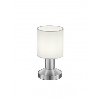 TRIO 595400101 | Garda-TR Trio asztali lámpa 18cm érintőkapcsoló 1x E14 matt nikkel, fehér