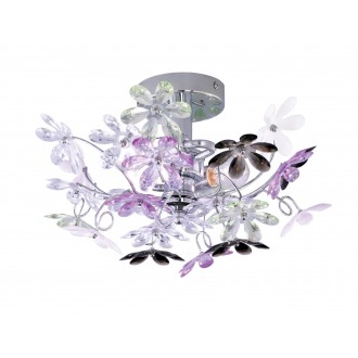 TRIO R20012017 | Flower-TR Trio falikar lámpa 2x E14 króm, többszínű
