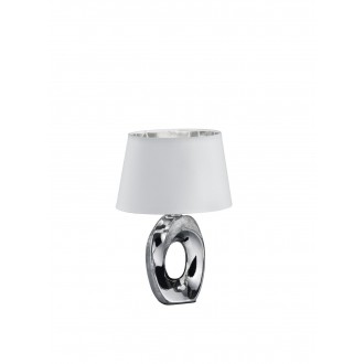 TRIO R50511089 | Taba Trio asztali lámpa 33cm vezeték kapcsoló 1x E14 ezüst, fehér
