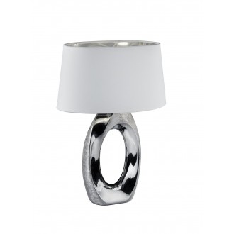 TRIO R50521089 | Taba Trio asztali lámpa 52cm vezeték kapcsoló 1x E27 ezüst, fehér